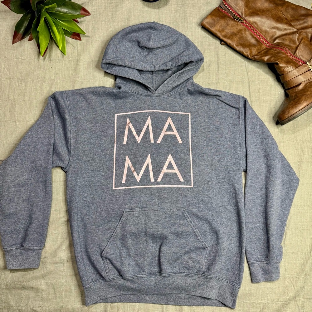 Gildan blue Hoodie with 'MAMA' Design